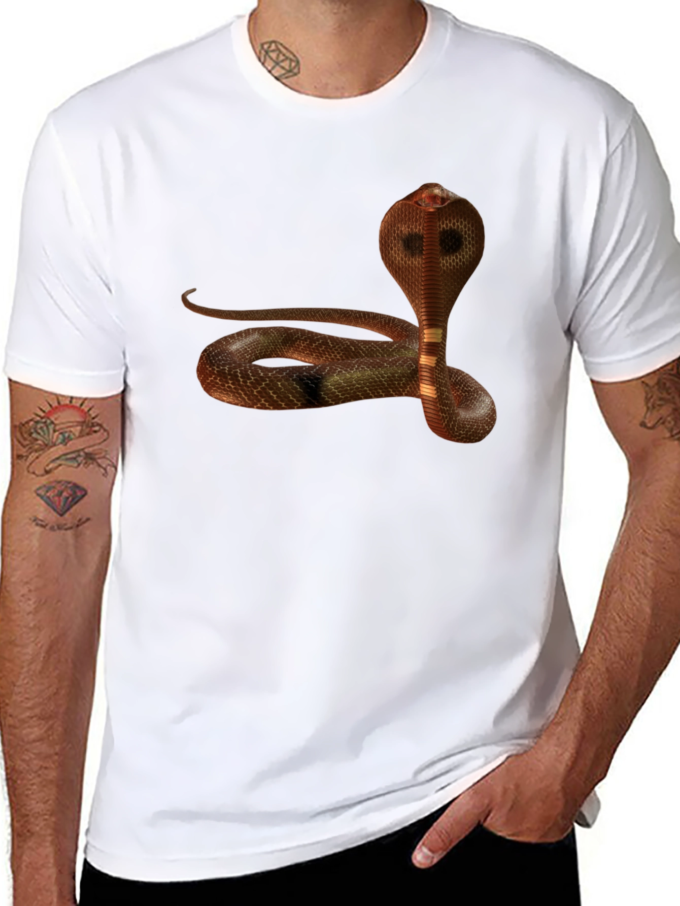 Cobra Graphic Tee - Snake Print Mens T-Shirt