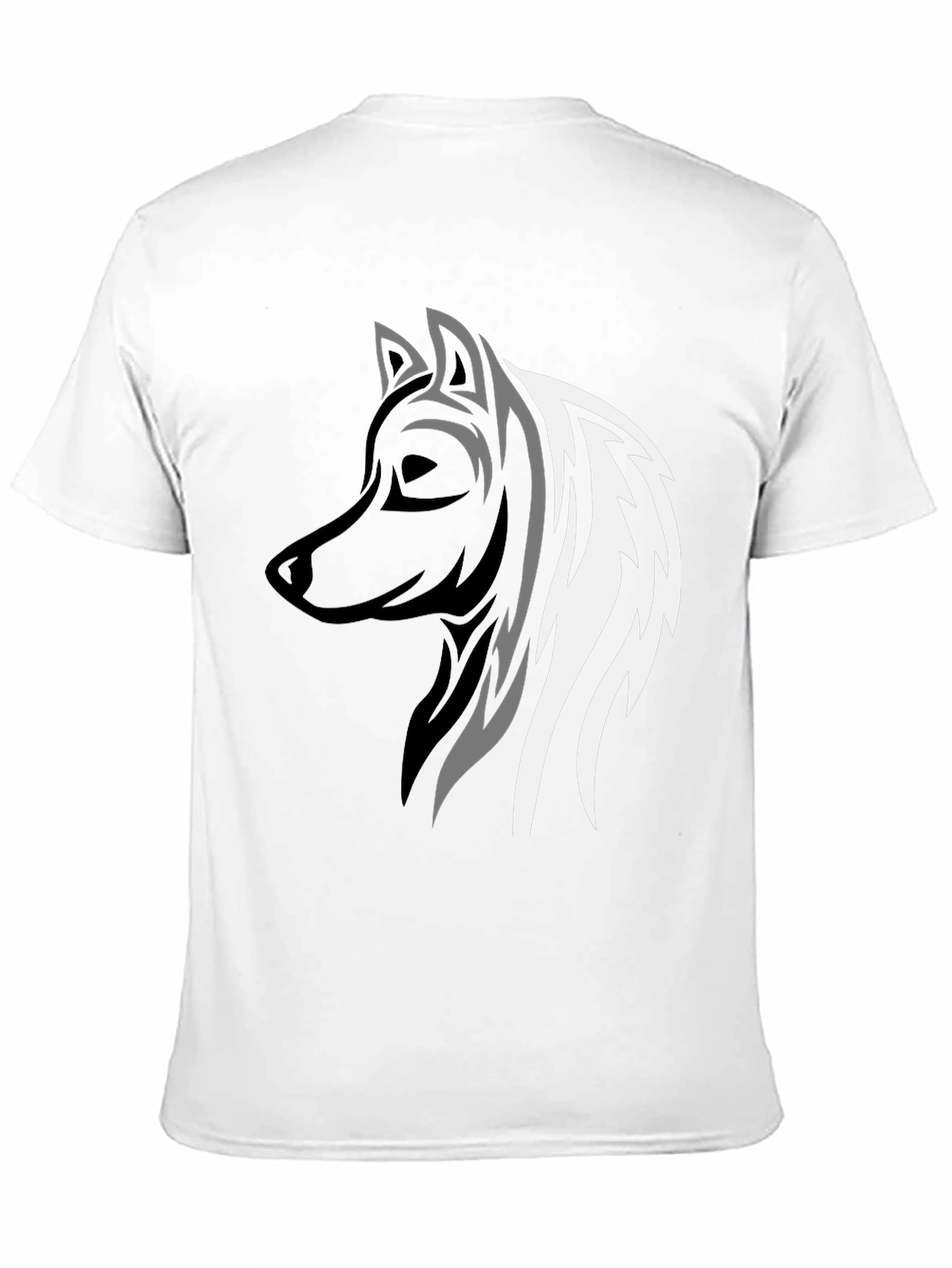 Wolf Graphic Print Tee - Stylish Mens Black T-Shirt
