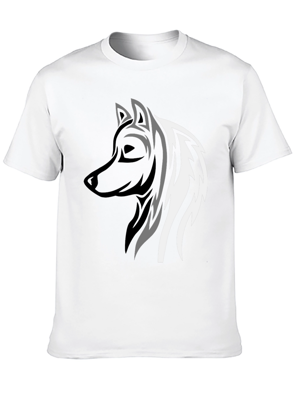 Wolf Graphic Print Tee - Stylish Mens Black T-Shirt