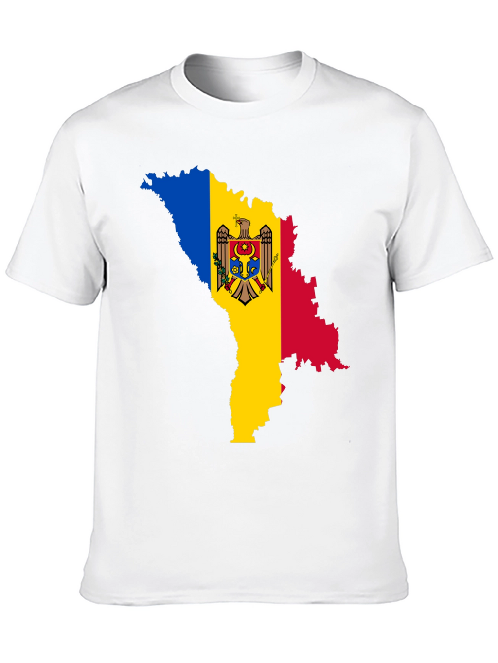 Moldova Flag Map T-Shirt - Black
