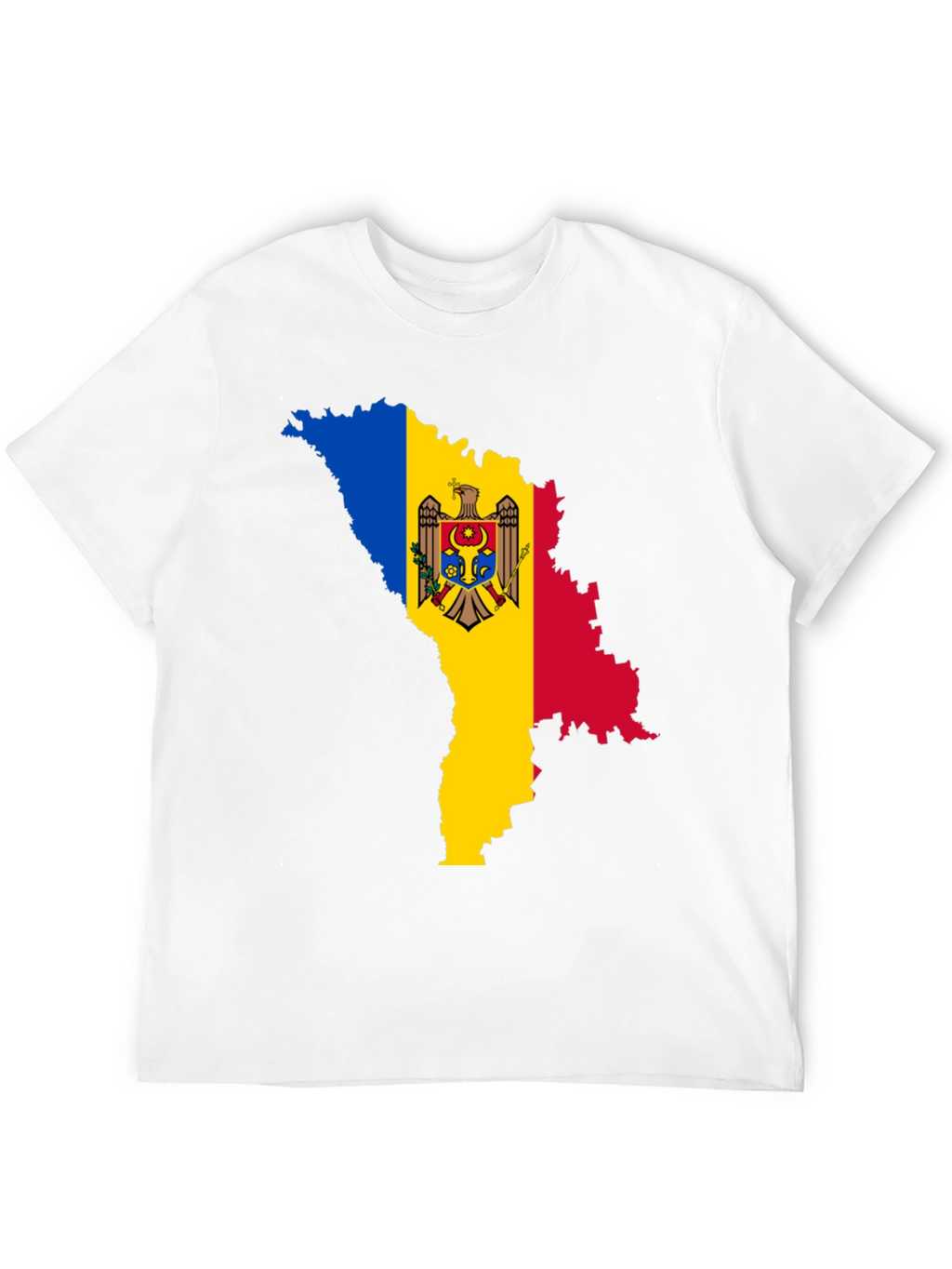 Moldova Flag Map T-Shirt - Black