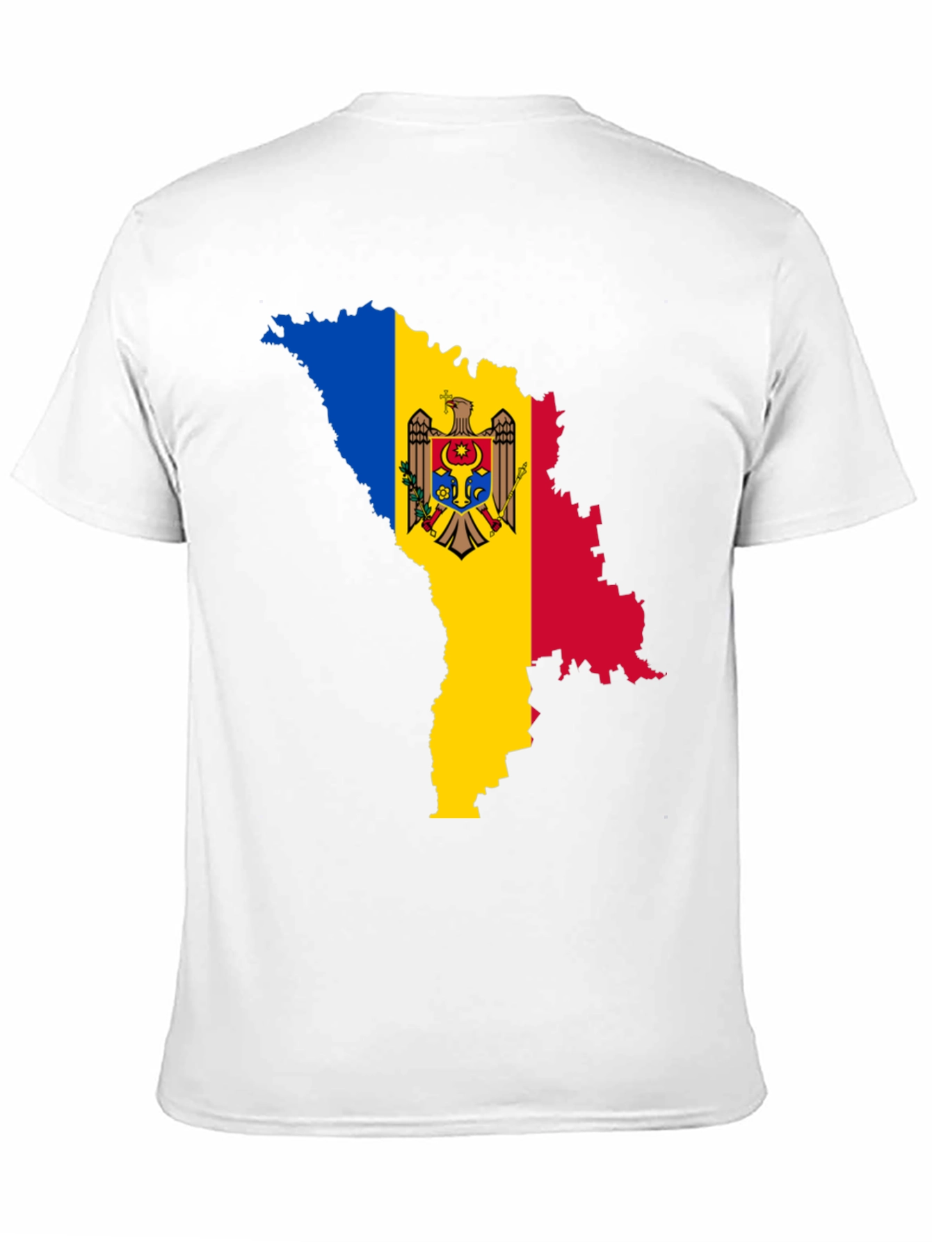 Moldova Flag Map T-Shirt - Black