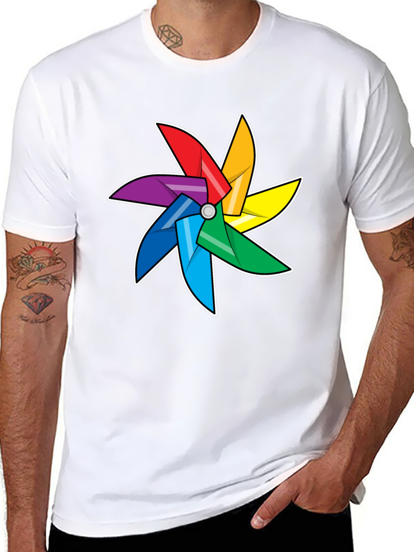 Rainbow Pinwheel Graphic Tee - Unisex