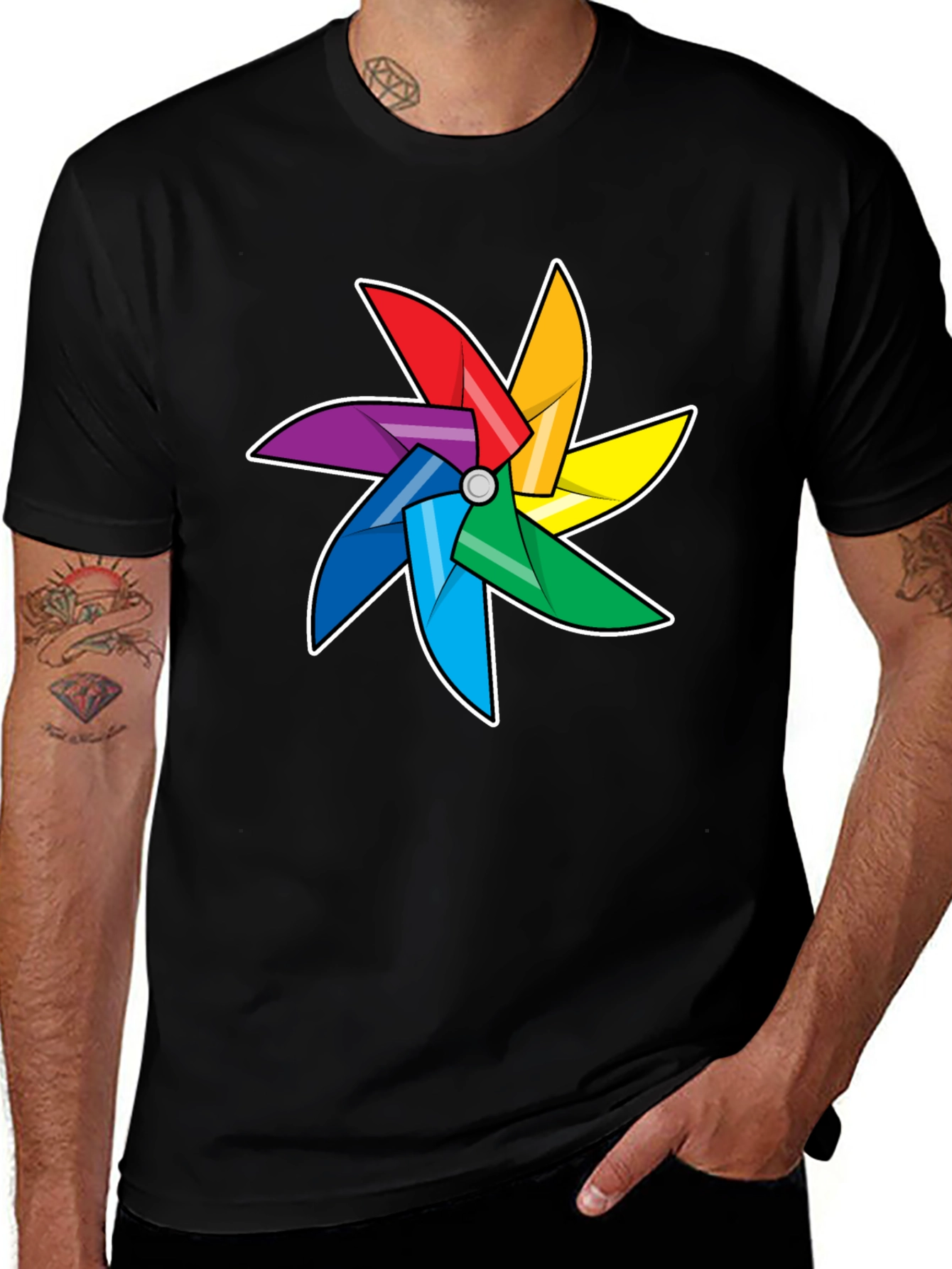 Rainbow Pinwheel Graphic Tee - Unisex