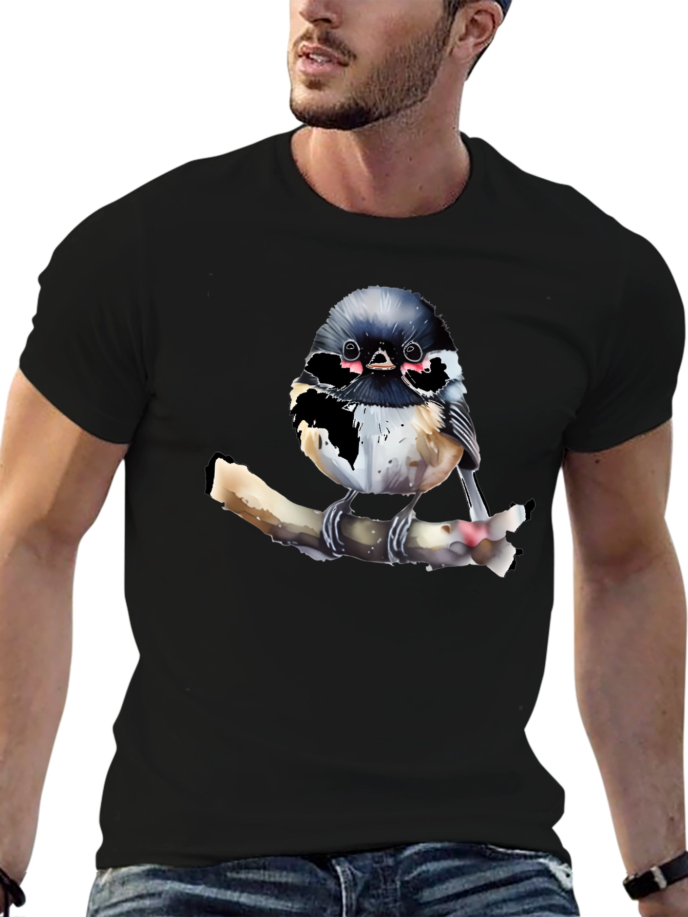 Chickadee Bird Graphic T-Shirt