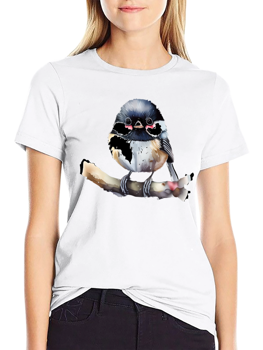 Chickadee Bird Graphic T-Shirt
