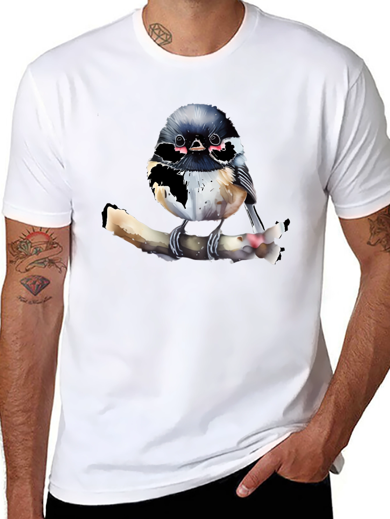 Chickadee Bird Graphic T-Shirt