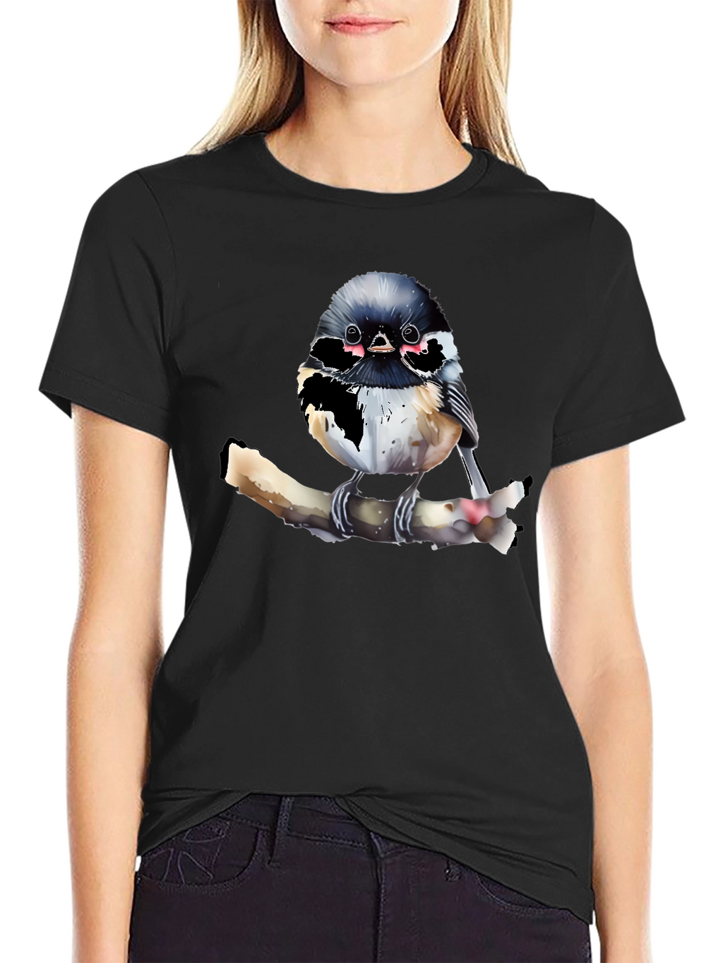 Chickadee Bird Graphic T-Shirt
