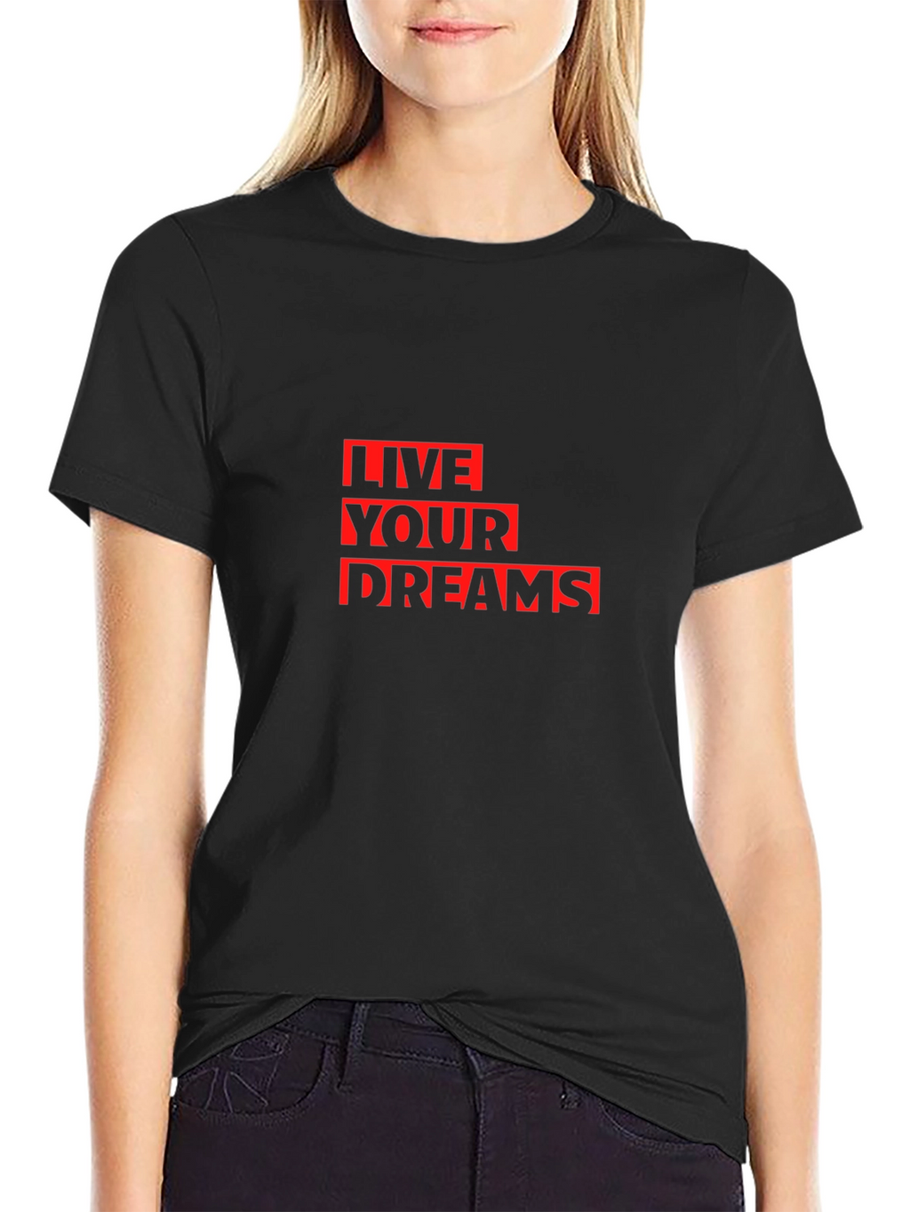 Live Your Dreams Graphic Tee - Stylish Black T-Shirt