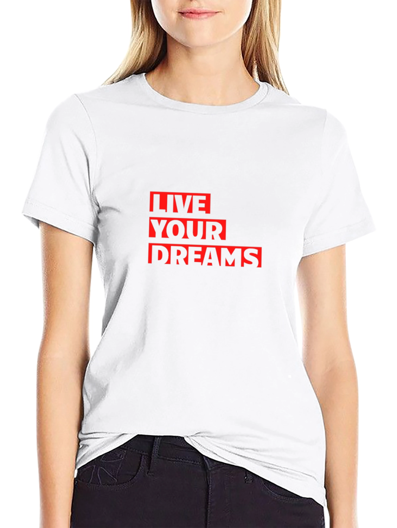 Live Your Dreams Graphic Tee - Stylish Black T-Shirt
