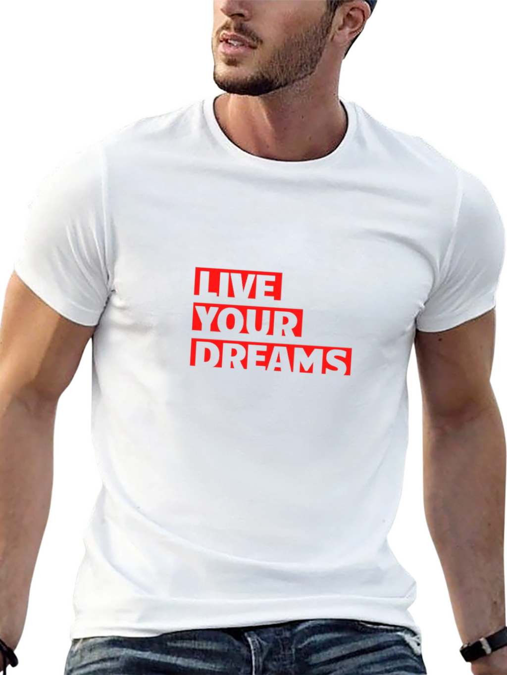 Live Your Dreams Graphic Tee - Stylish Black T-Shirt