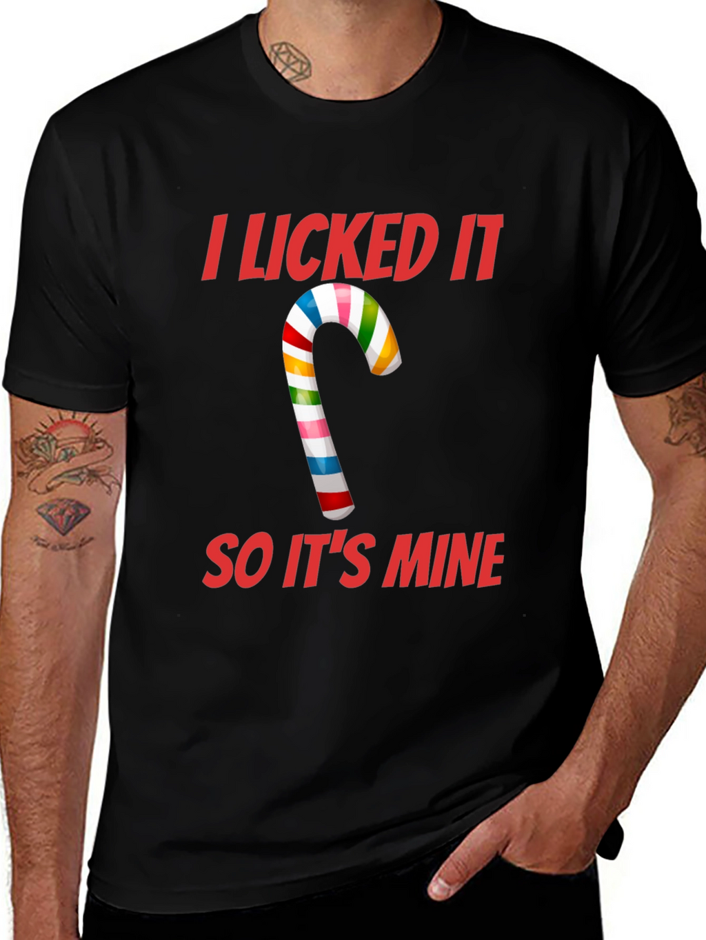 I Licked It So Its Mine Candy Cane T-Shirt