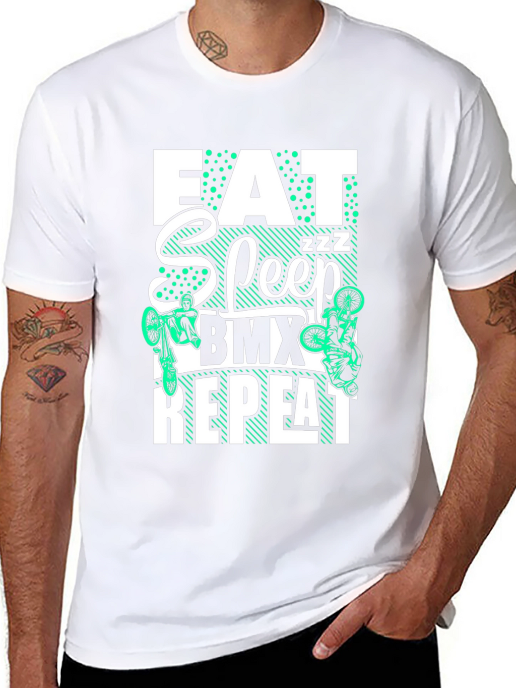Eat Sleep BMX Repeat T-Shirt - Black Graphic Tee