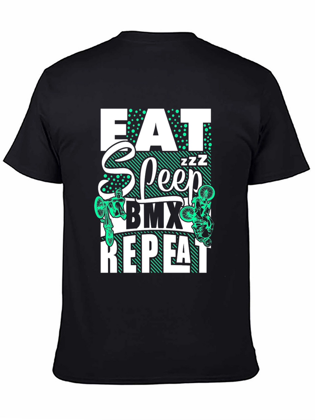 Eat Sleep BMX Repeat T-Shirt - Black Graphic Tee