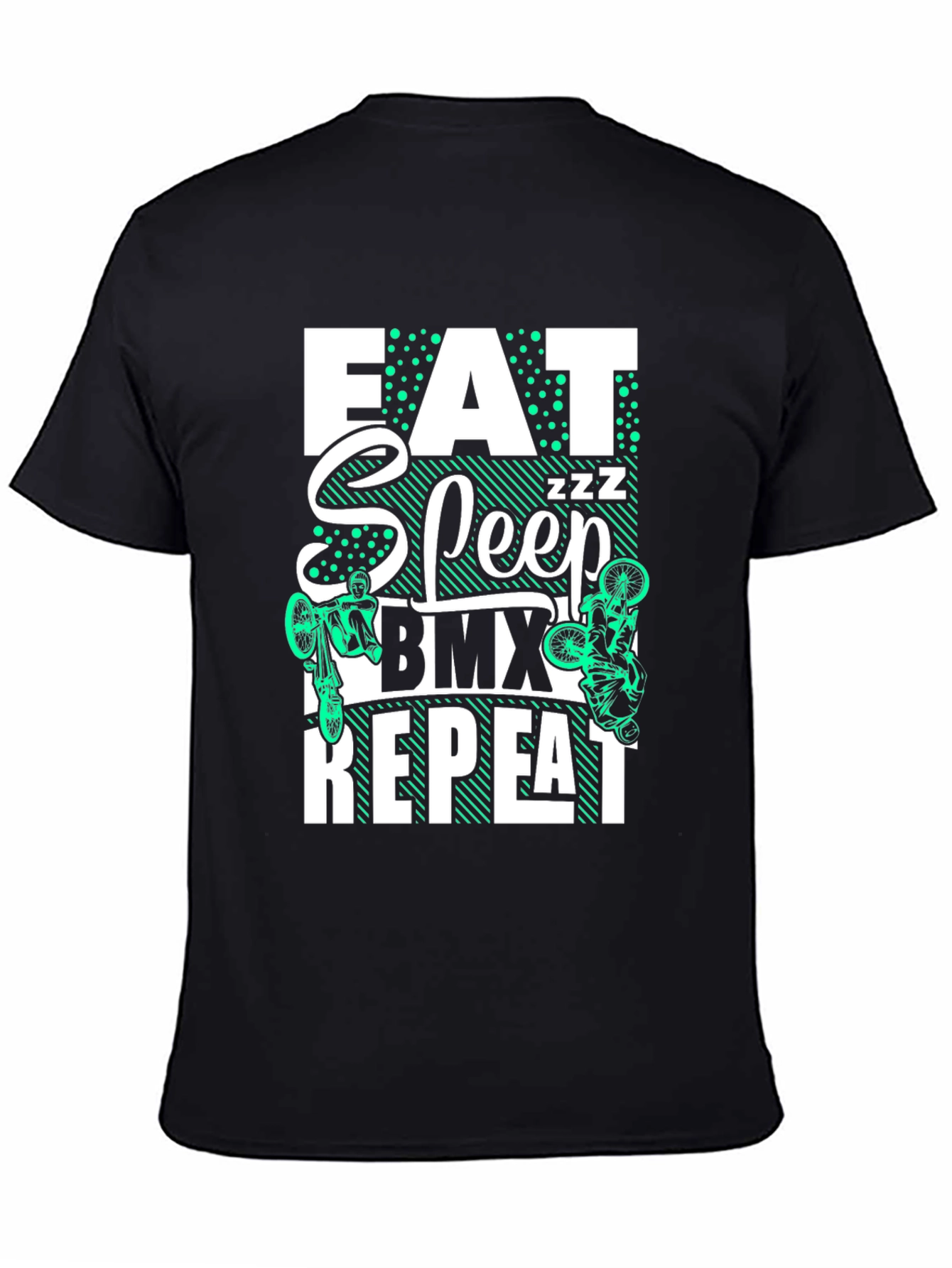 Eat Sleep BMX Repeat T-Shirt - Black Graphic Tee