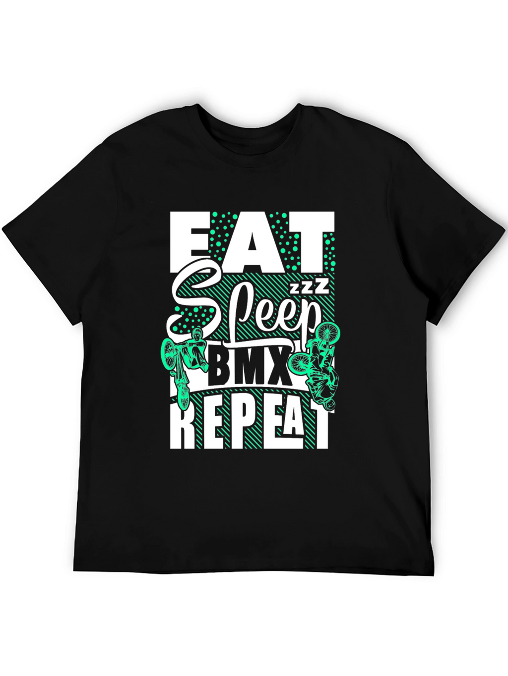 Eat Sleep BMX Repeat T-Shirt - Black Graphic Tee