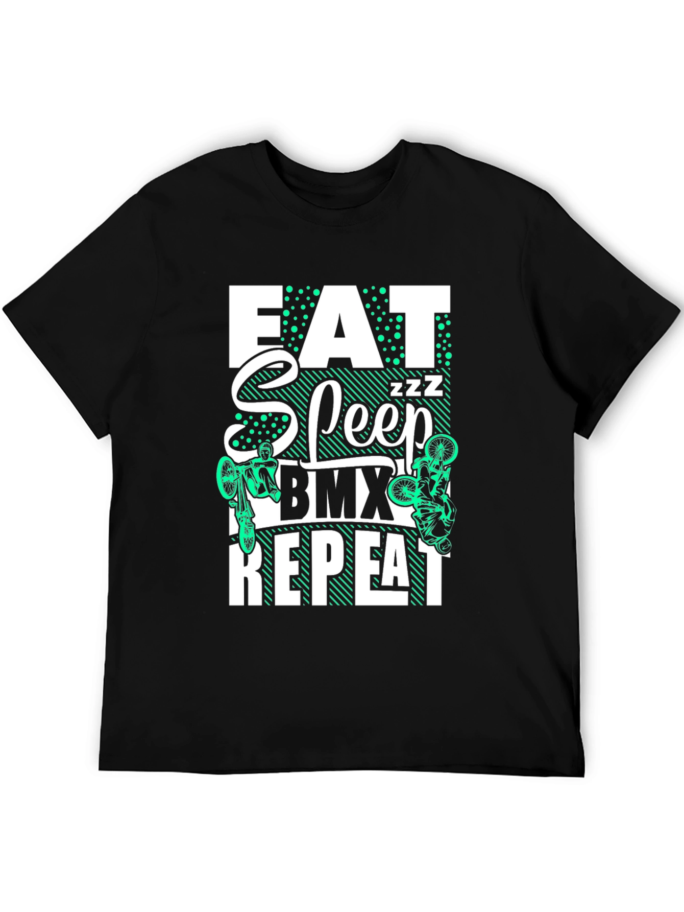 Eat Sleep BMX Repeat T-Shirt - Black Graphic Tee