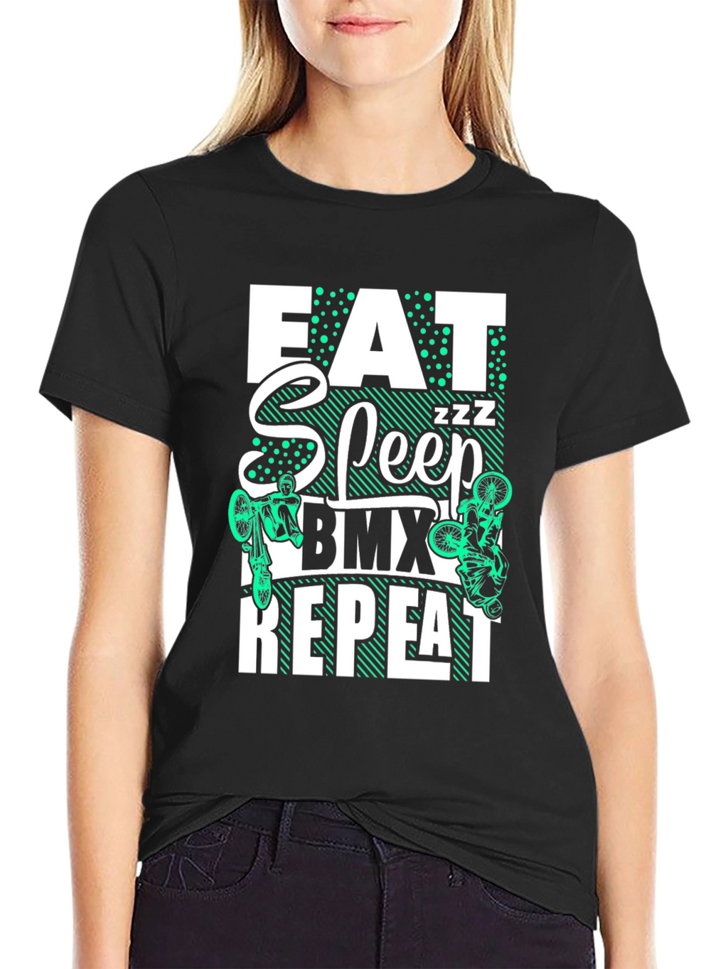 Eat Sleep BMX Repeat T-Shirt - Black Graphic Tee