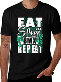 Eat Sleep BMX Repeat T-Shirt - Black Graphic Tee
