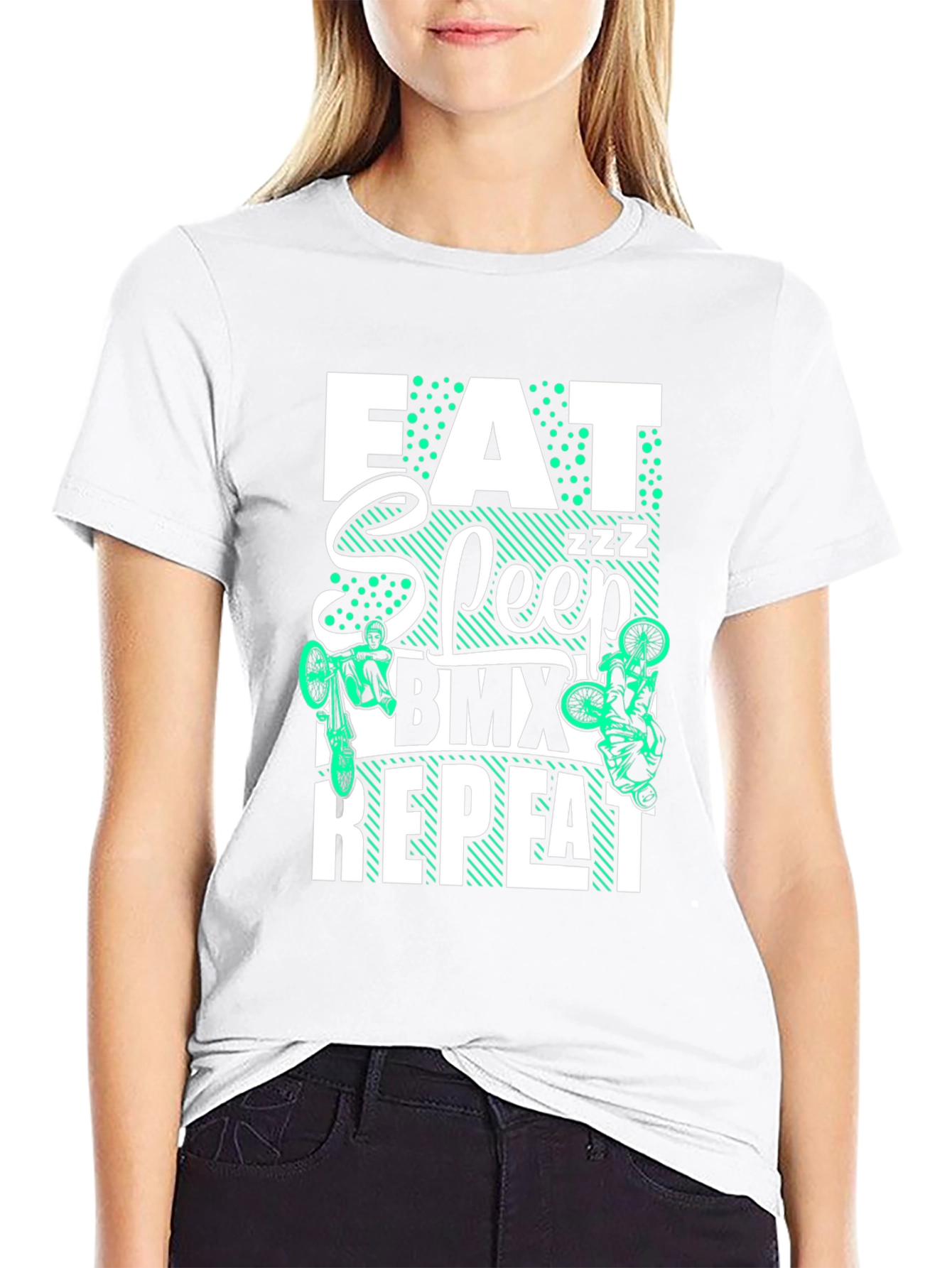 Eat Sleep BMX Repeat T-Shirt - Black Graphic Tee