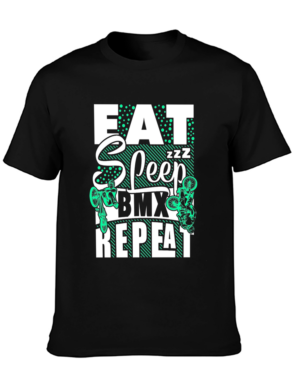 Eat Sleep BMX Repeat T-Shirt - Black Graphic Tee