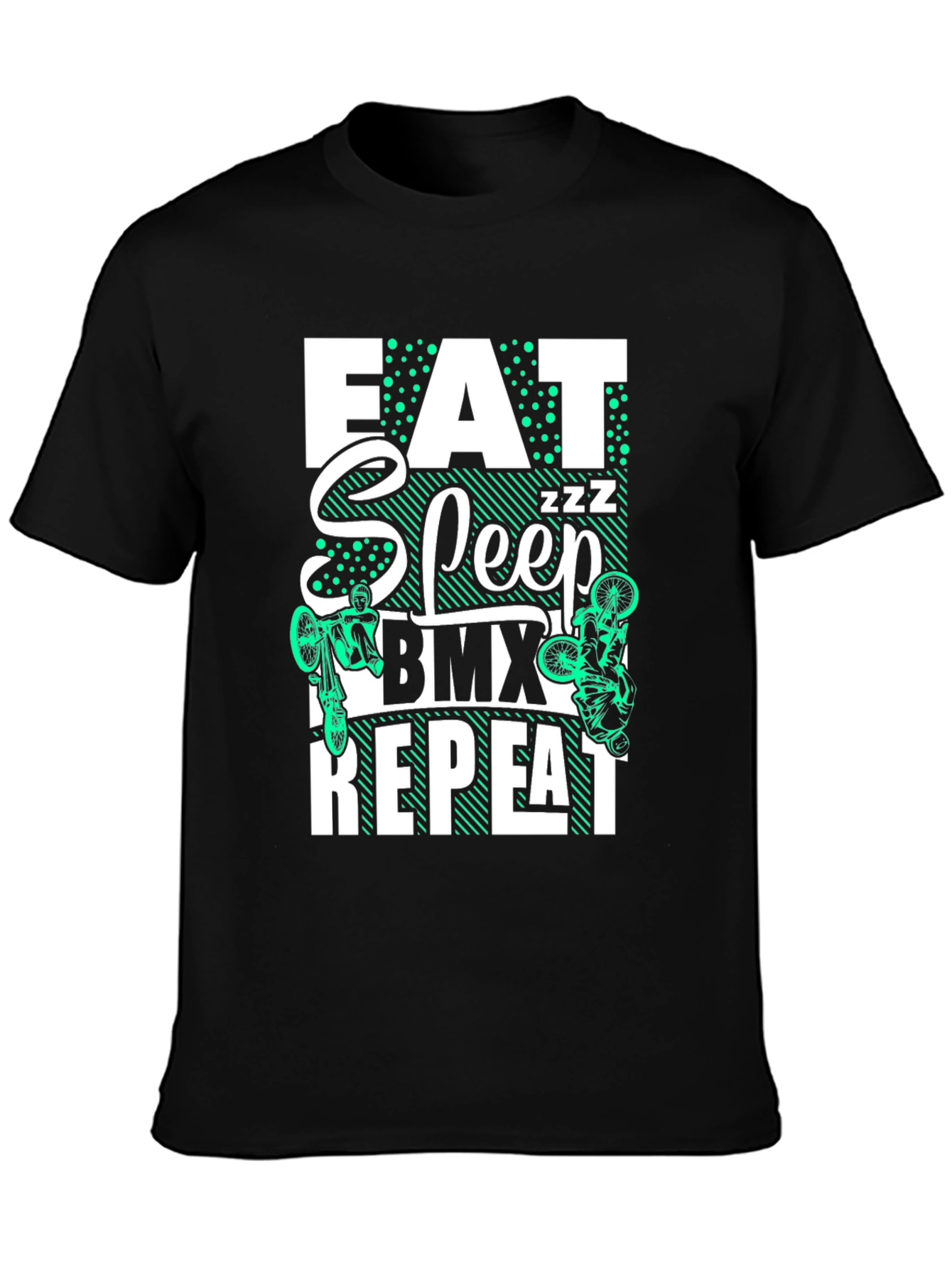 Eat Sleep BMX Repeat T-Shirt - Black Graphic Tee