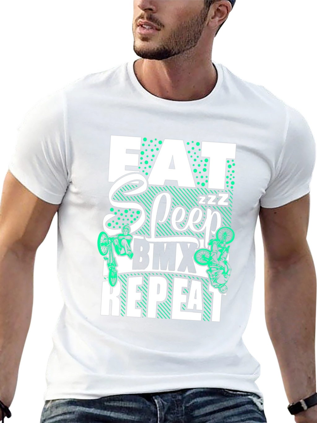 Eat Sleep BMX Repeat T-Shirt - Black Graphic Tee