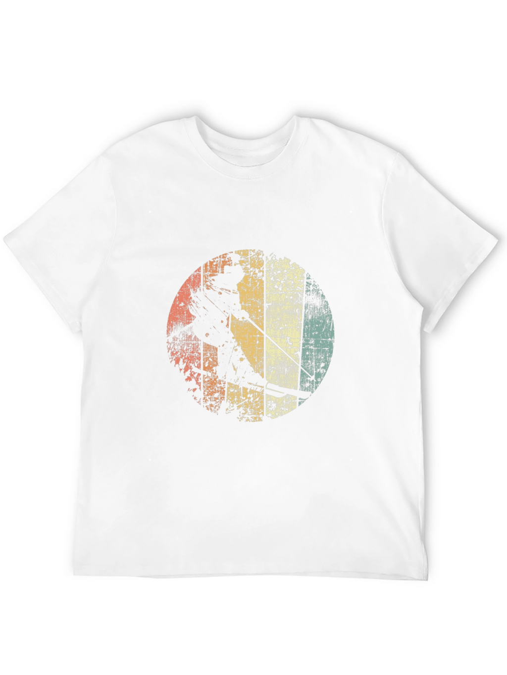 Retro Skiing Graphic Tee - Black Cotton T-Shirt