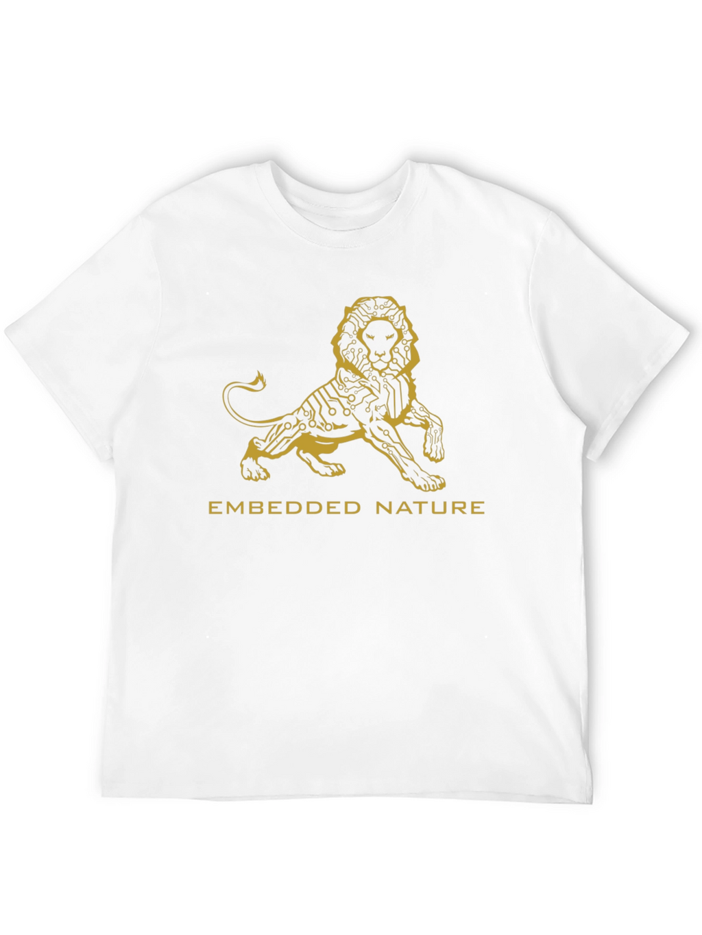 Embedded Nature Lion Graphic Tee - Stylish Black T-Shirt