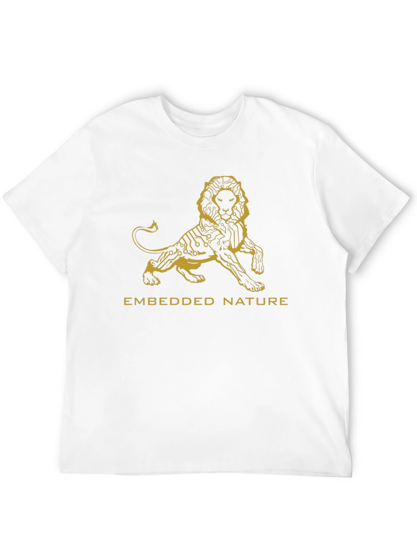 Embedded Nature Lion Graphic Tee - Stylish Black T-Shirt