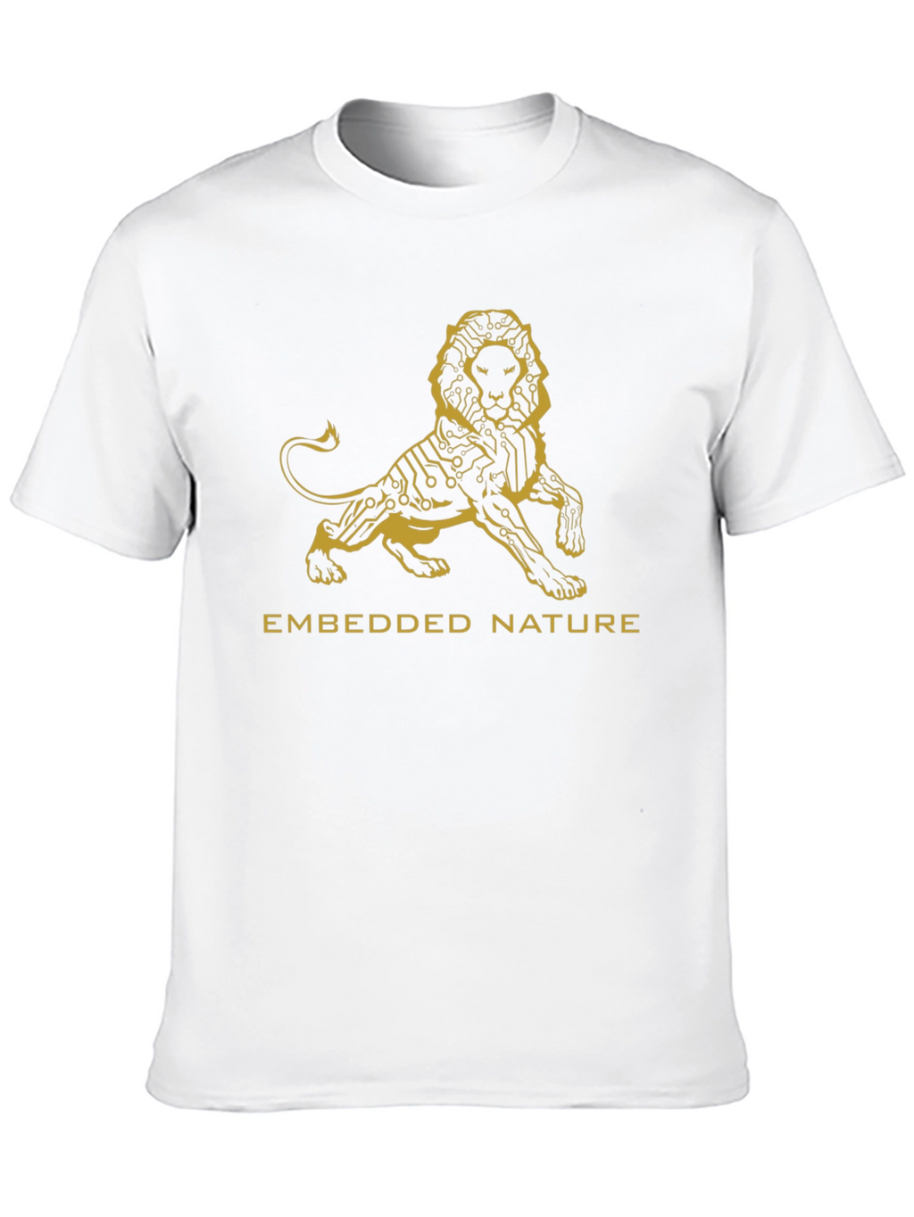 Embedded Nature Lion Graphic Tee - Stylish Black T-Shirt