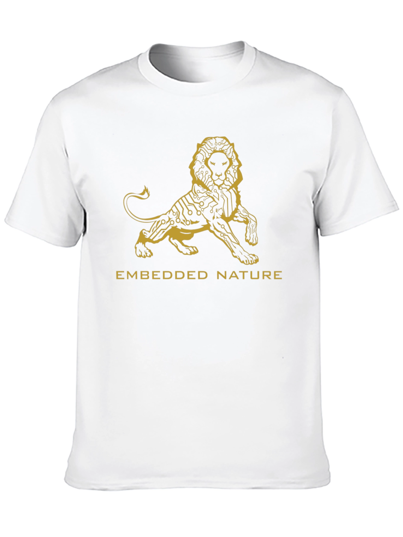 Embedded Nature Lion Graphic Tee - Stylish Black T-Shirt