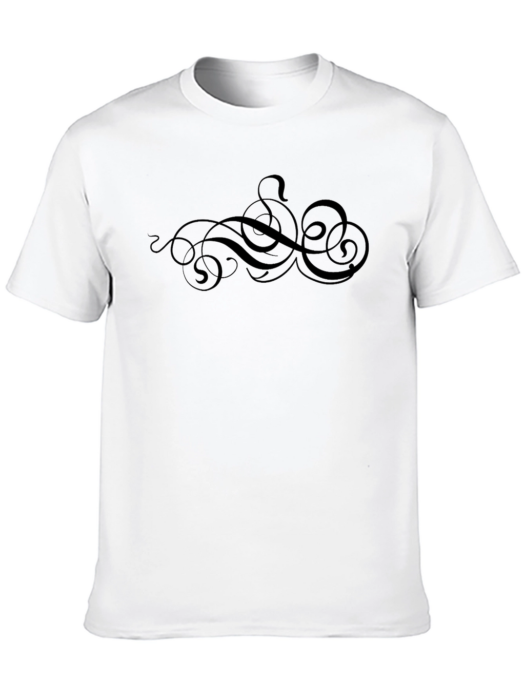 Black Graphic Tee - Swirl Design