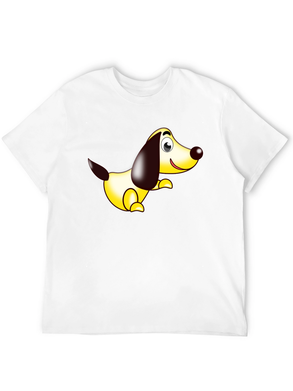 Cartoon Dog Graphic Tee - Black Comfort Fit