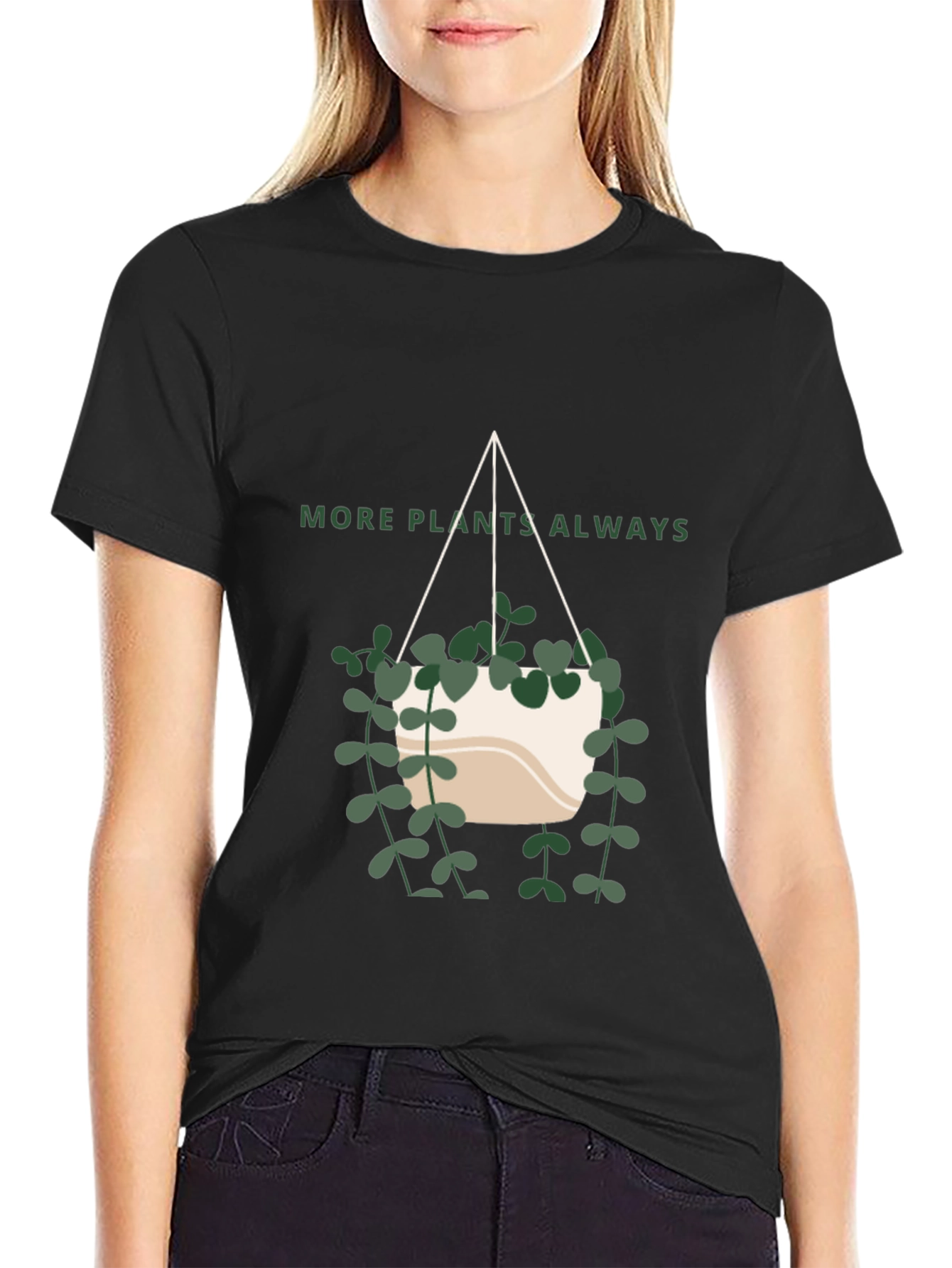 More Plants Always T-Shirt - Modern Plant Lover Tee