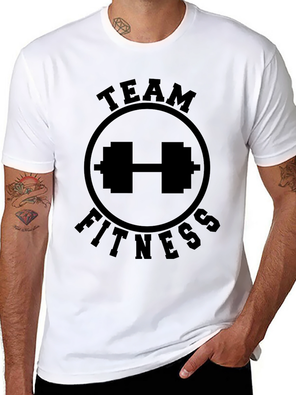 Team Fitness Black Graphic T-Shirt