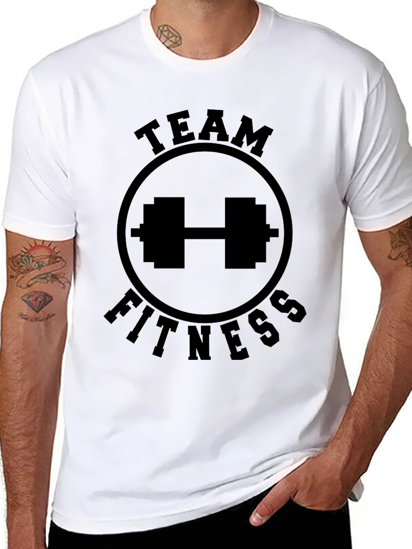 Team Fitness Black Graphic T-Shirt