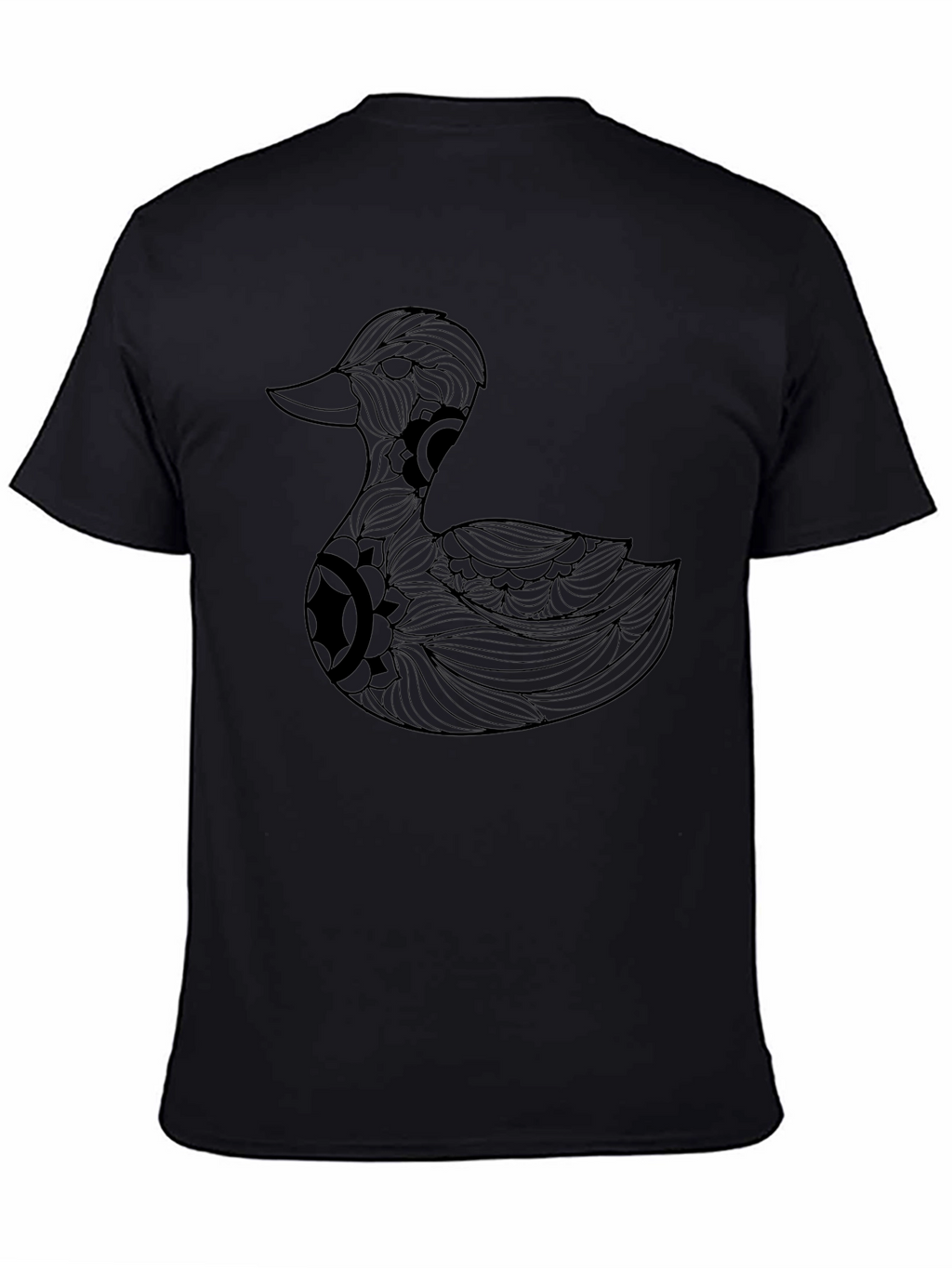 Duck Mandala Graphic Black T-Shirt
