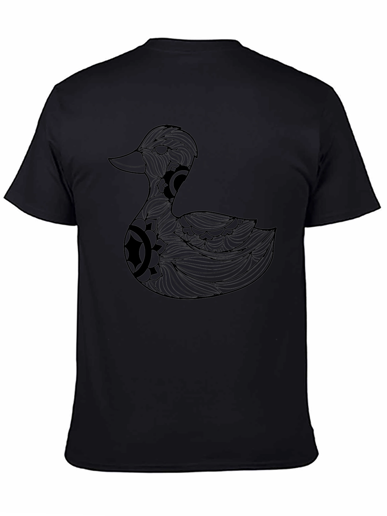 Duck Mandala Graphic Black T-Shirt