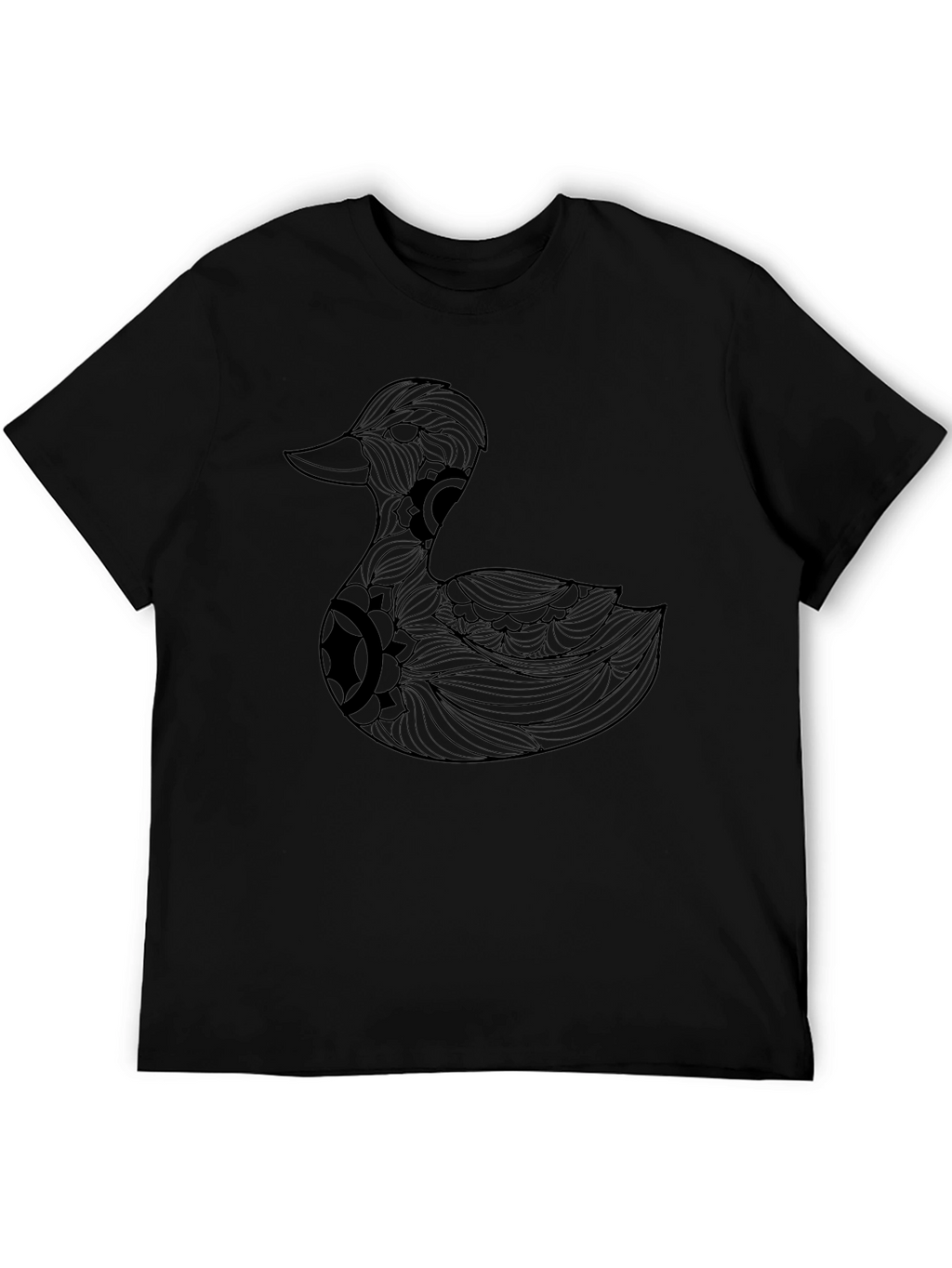 Duck Mandala Graphic Black T-Shirt