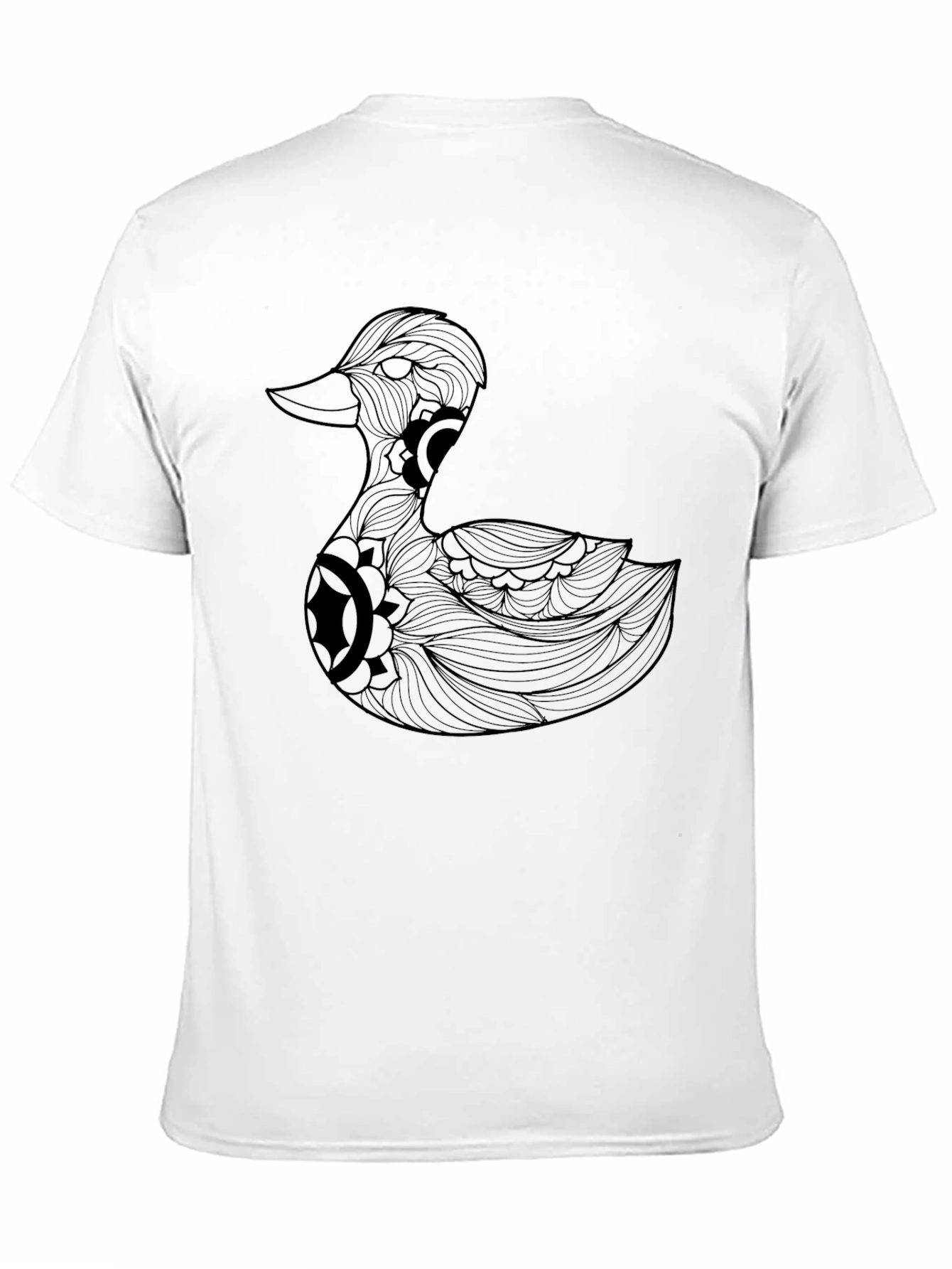 Duck Mandala Graphic Black T-Shirt