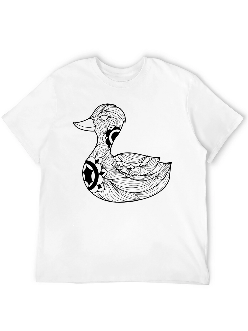 Duck Mandala Graphic Black T-Shirt
