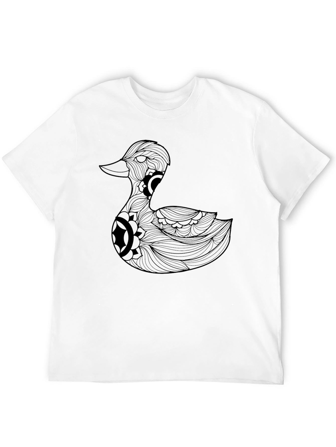Duck Mandala Graphic Black T-Shirt