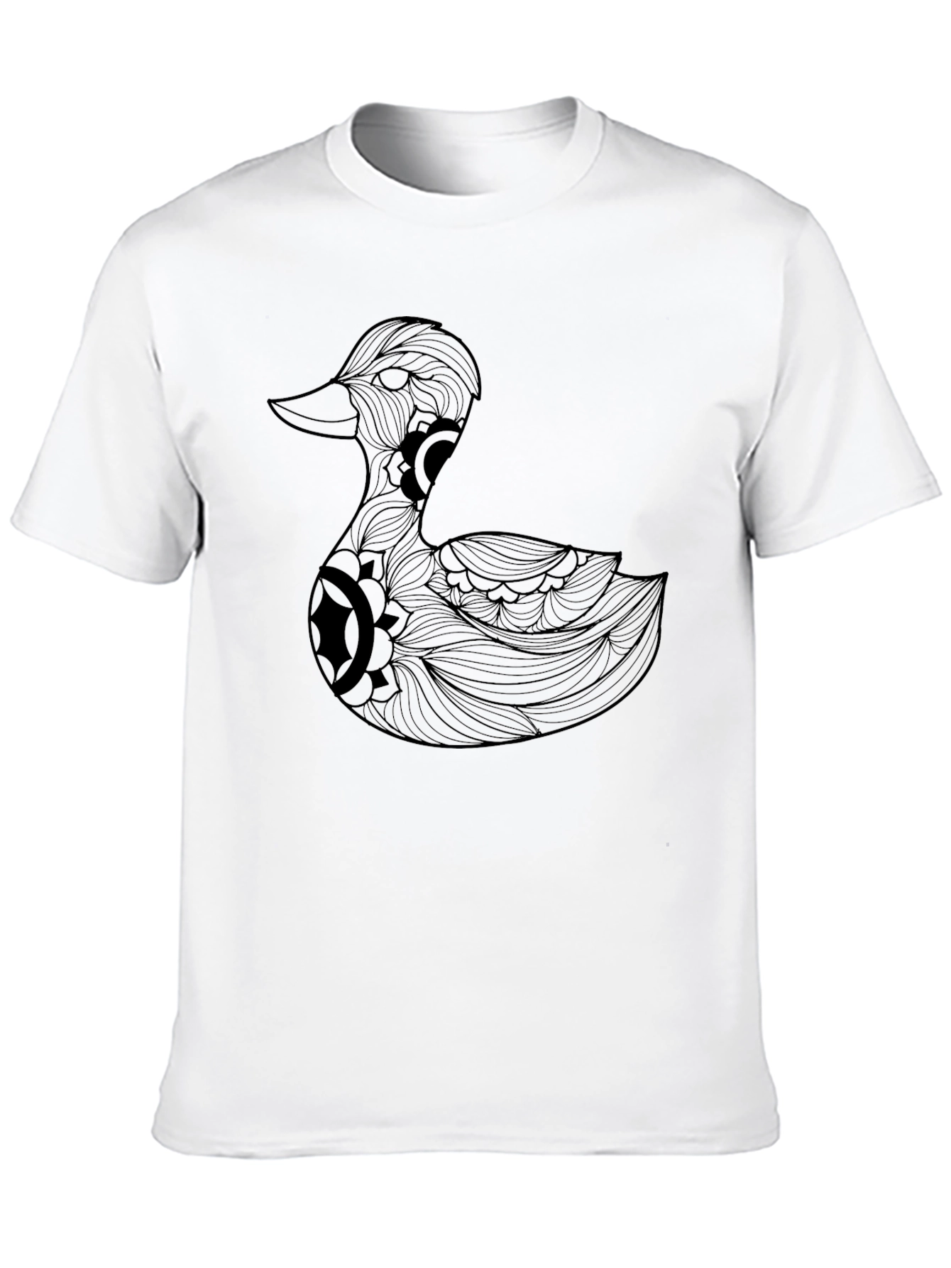 Duck Mandala Graphic Black T-Shirt