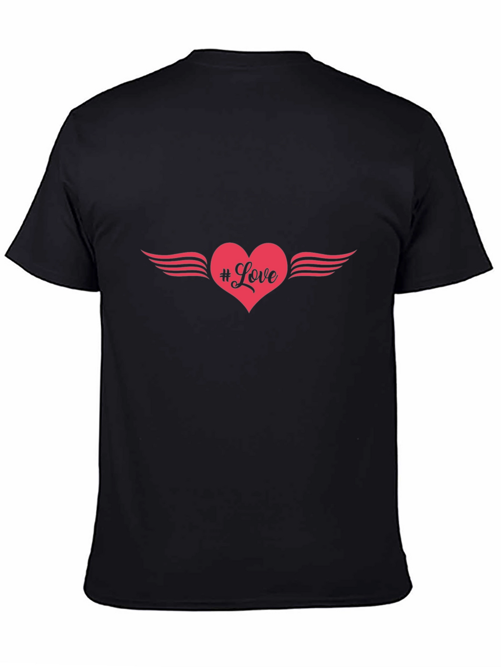 Love Heart Wings Graphic Tee - Stylish Black T-Shirt