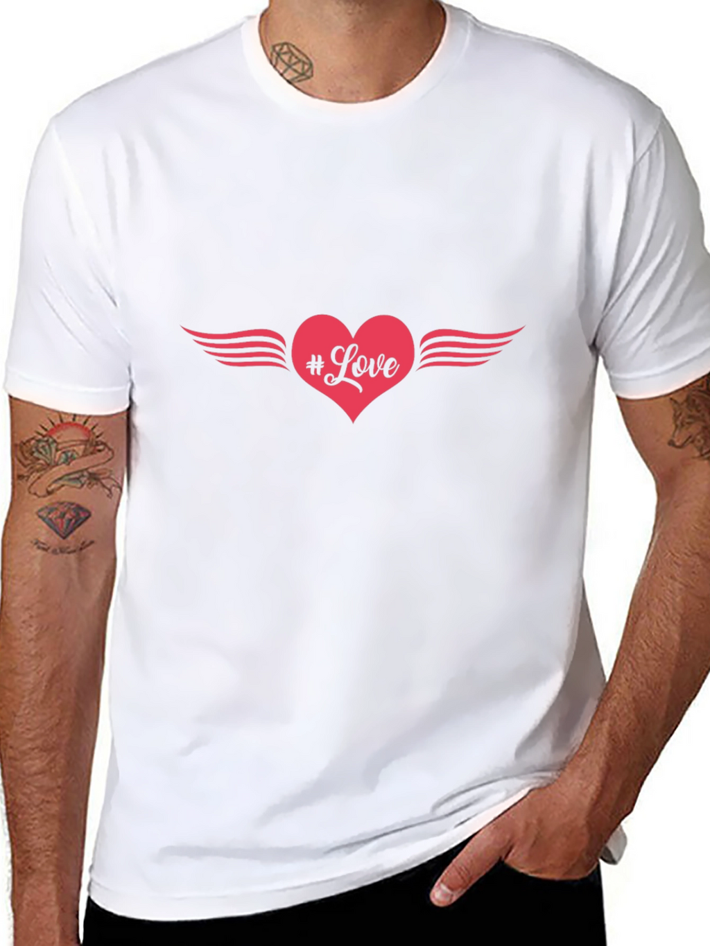 Love Heart Wings Graphic Tee - Stylish Black T-Shirt