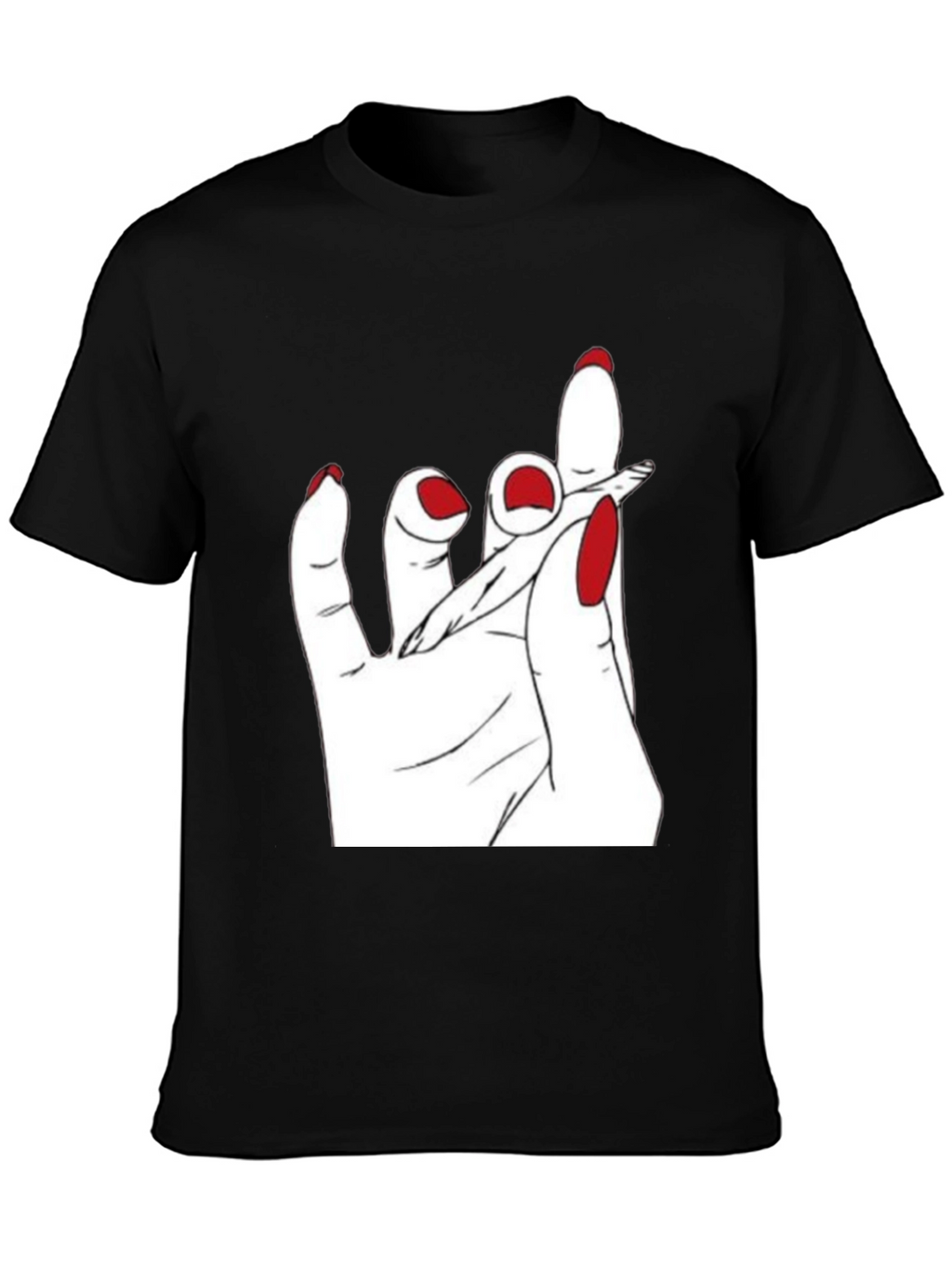 Hand Holding Joint Black T-Shirt