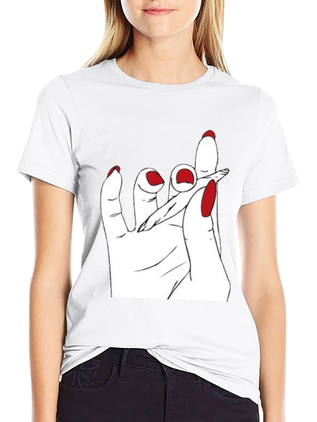 Hand Holding Joint Black T-Shirt