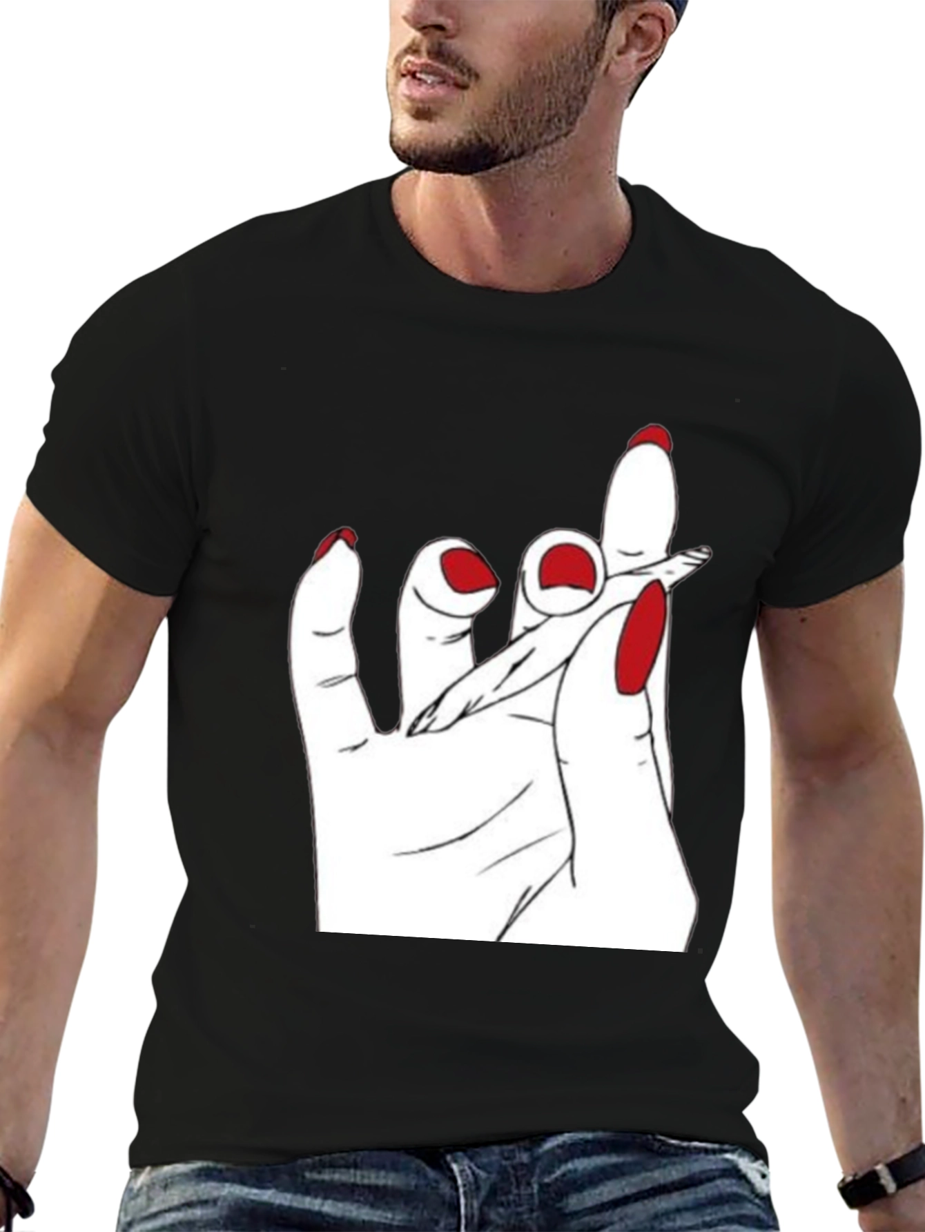Hand Holding Joint Black T-Shirt