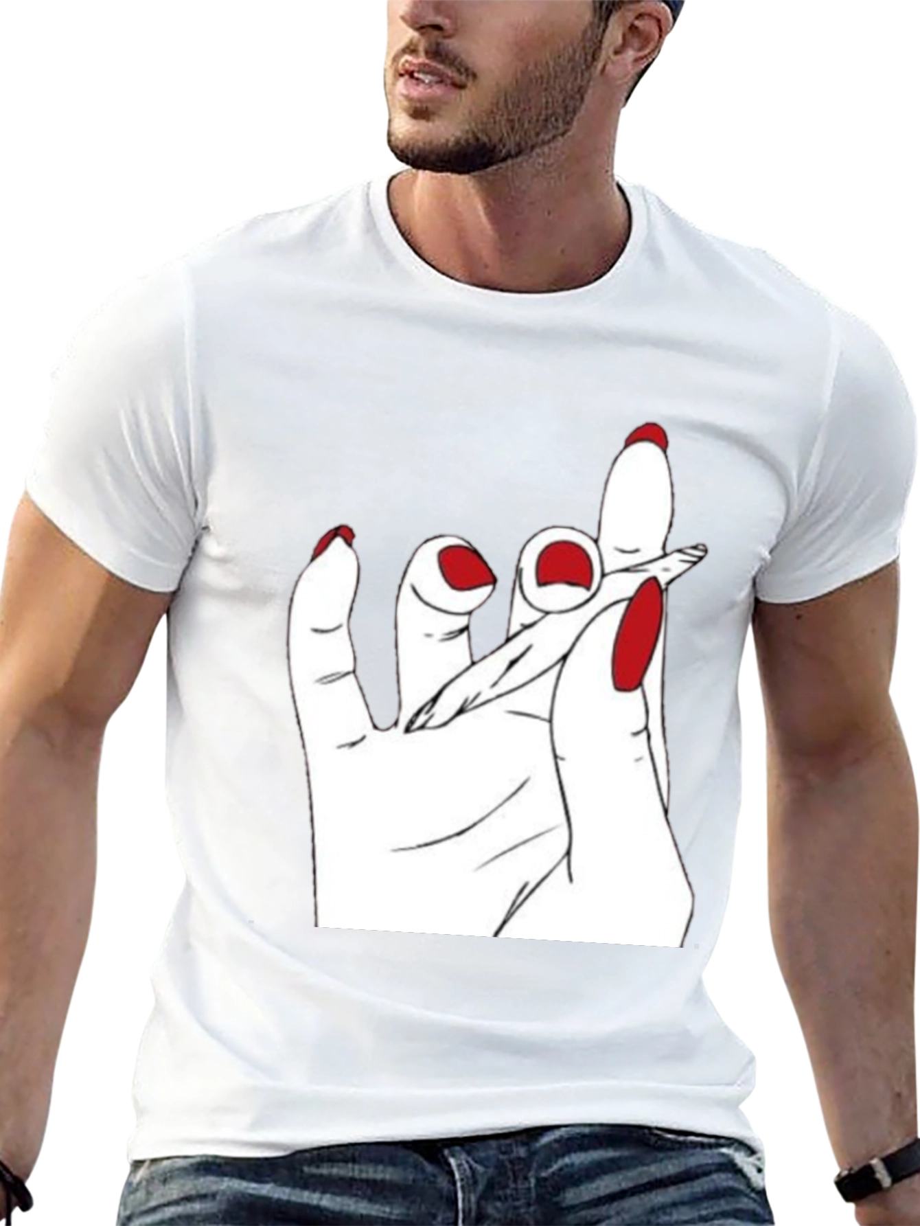 Hand Holding Joint Black T-Shirt
